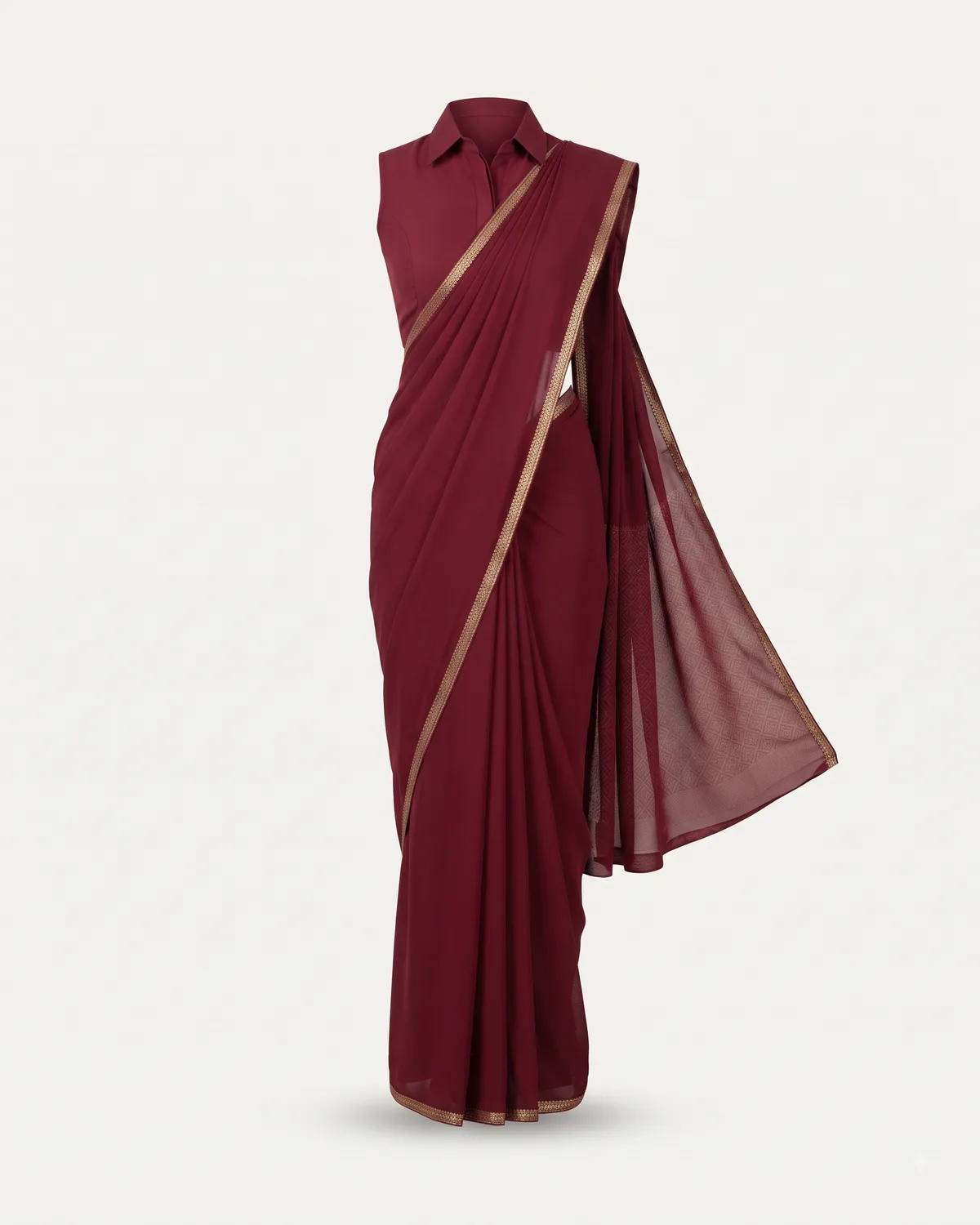 Uniform saree with stitched blouse, made by Uniform Corner