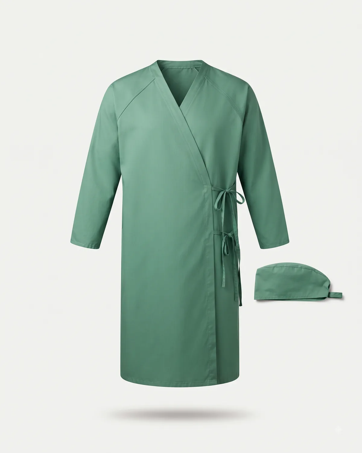 OT gown and cap set, made by Uniform Corner