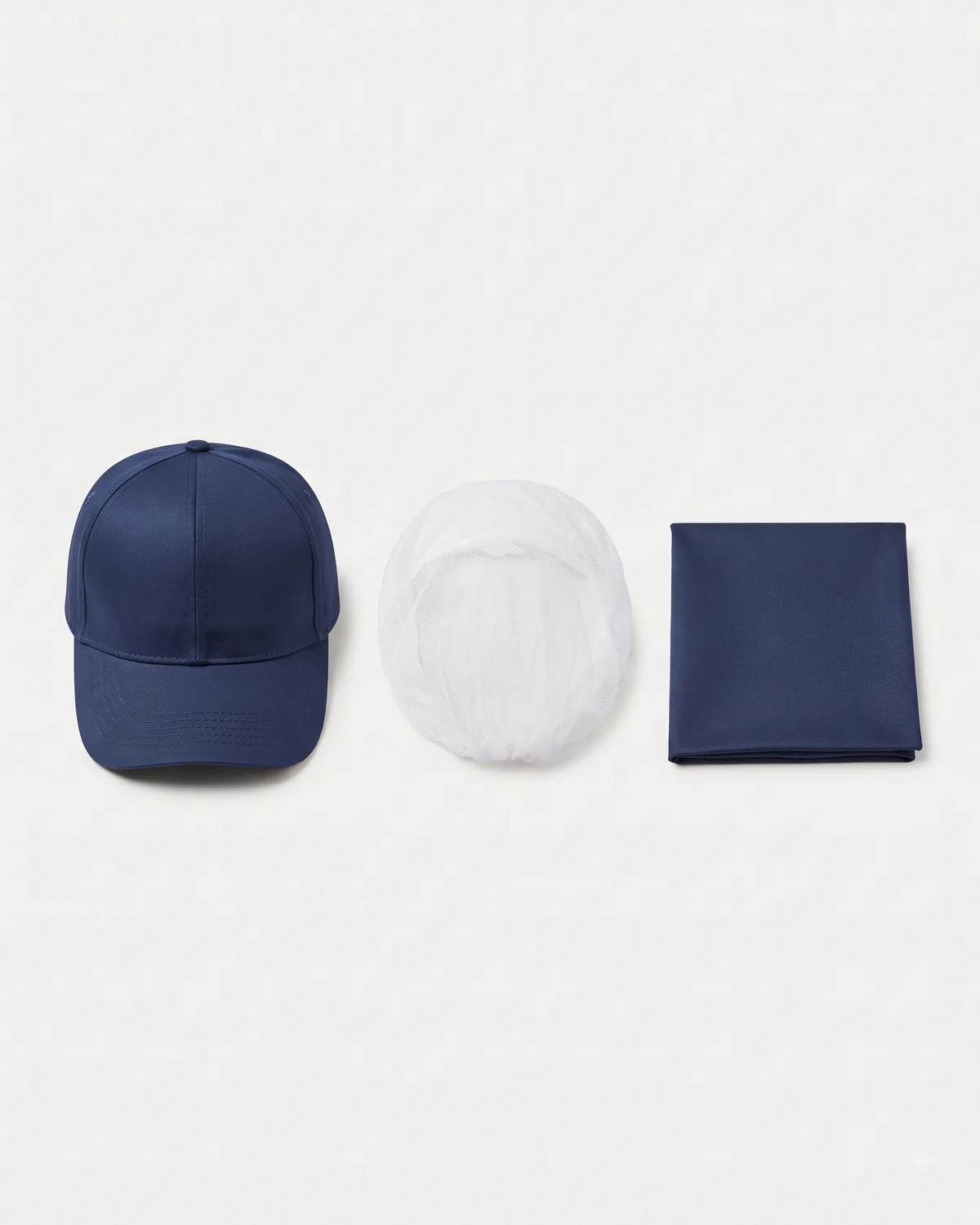 Cap, hairnet and head scarf, made by Uniform Corner