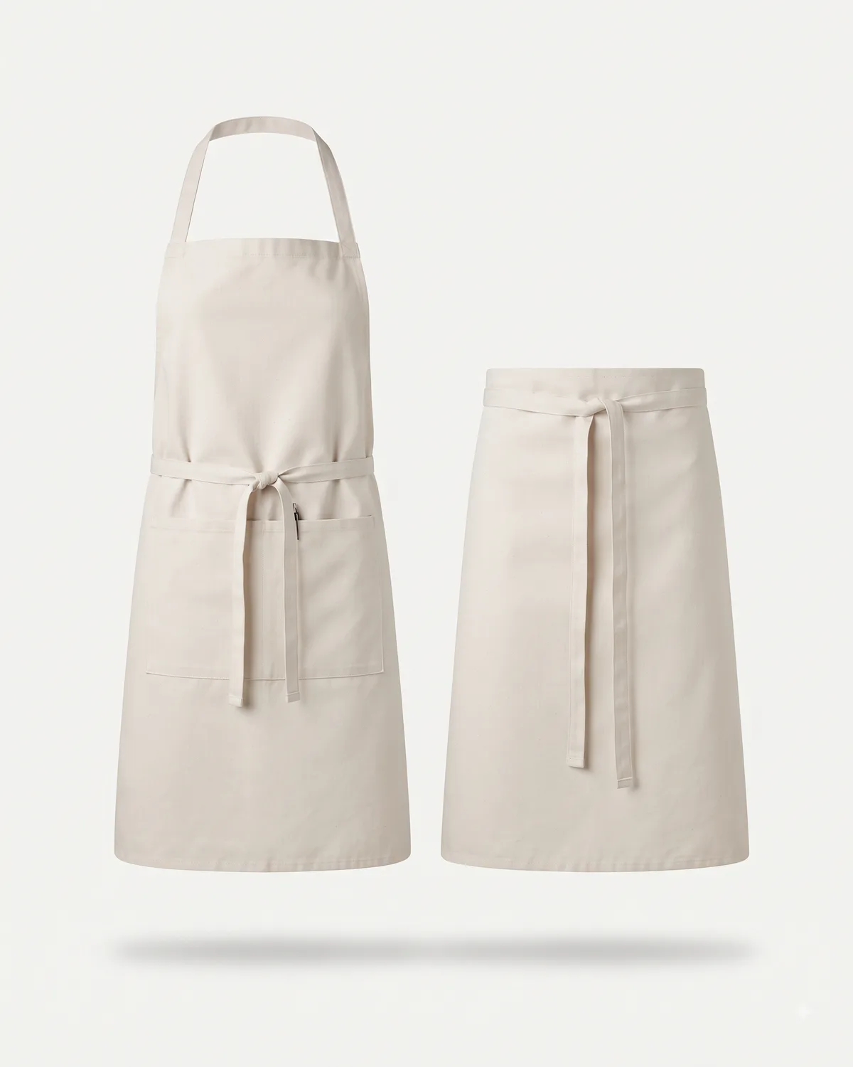 Waist and bib aprons, made by Uniform Corner